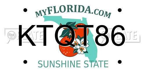 KTQT86 Florida License Plate