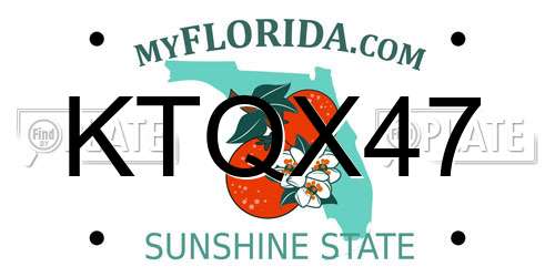 KTQX47 Florida License Plate