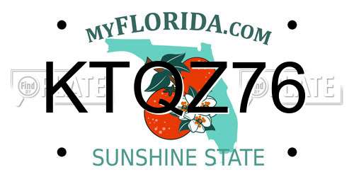 KTQZ76 Florida License Plate