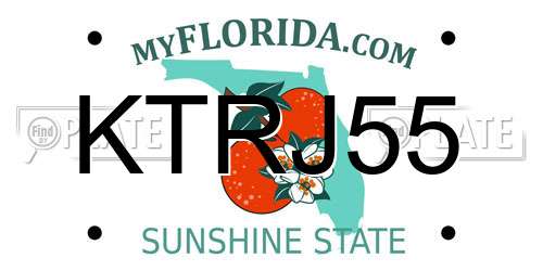 KTRJ55 Florida License Plate