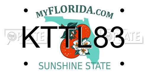 KTTL83 Florida License Plate