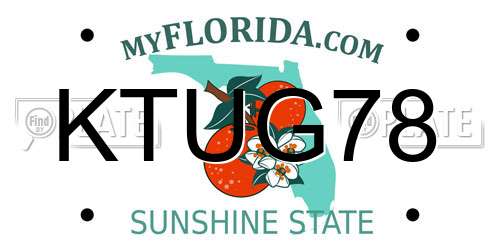 KTUG78 Florida License Plate