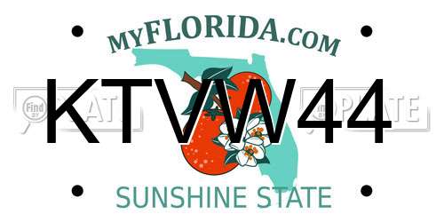 KTVW44 Florida License Plate