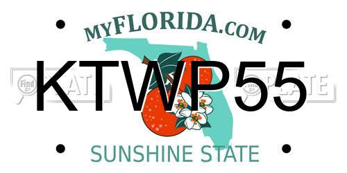 KTWP55 Florida License Plate