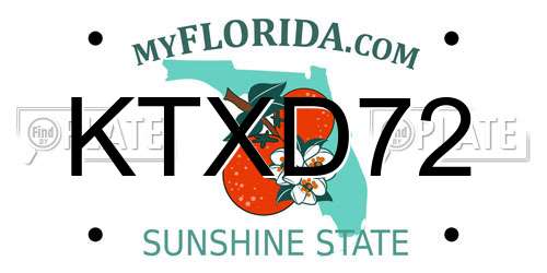 KTXD72 Florida License Plate