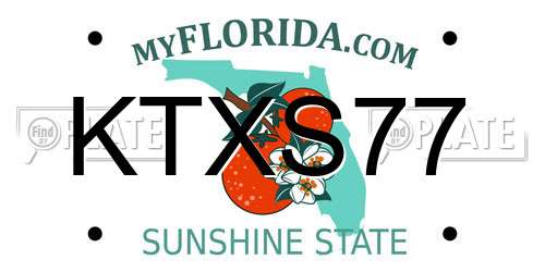KTXS77 Florida License Plate