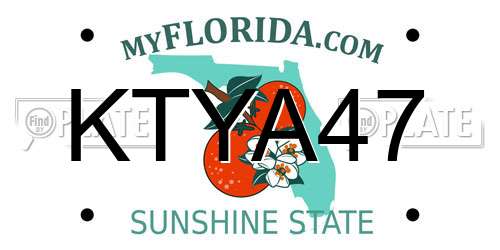 KTYA47 Florida License Plate