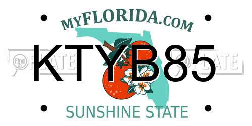 KTYB85 Florida License Plate