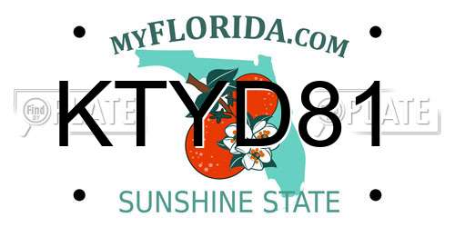 KTYD81 Florida License Plate