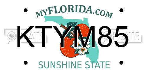 KTYM85 Florida License Plate