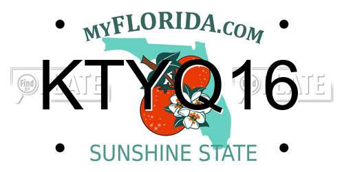 KTYQ16 Florida License Plate