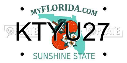 KTYU27 Florida License Plate