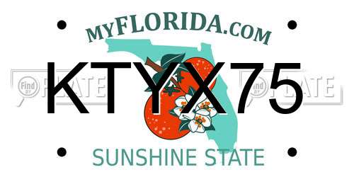 KTYX75 Florida License Plate