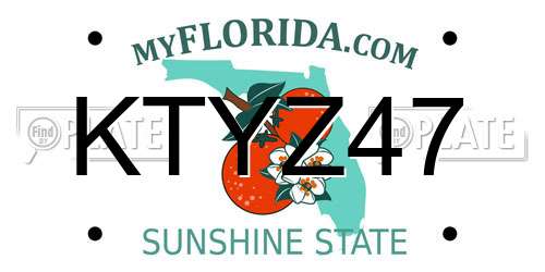 KTYZ47 Florida License Plate