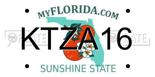 KTZA16 Florida License Plate