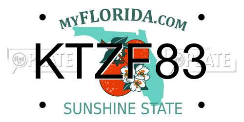 KTZF83 Florida License Plate