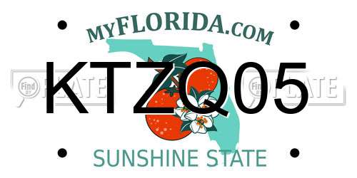 KTZQ05 Florida License Plate