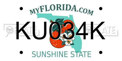 KU034K Florida License Plate