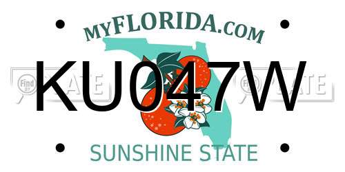 KU047W Florida License Plate