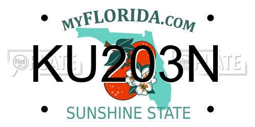 KU203N Florida License Plate