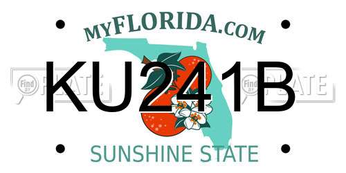 KU241B Florida License Plate