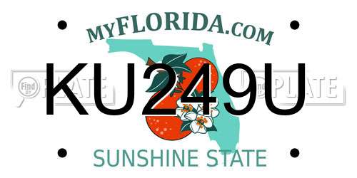 KU249U Florida License Plate