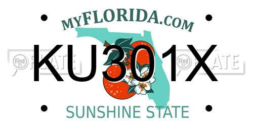 KU301X Florida License Plate