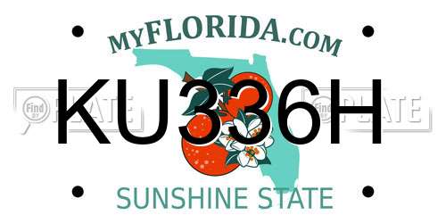 KU336H Florida License Plate