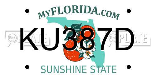 KU387D Florida License Plate
