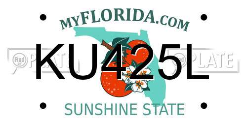 KU425L Florida License Plate