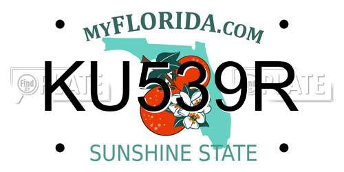 KU539R Florida License Plate