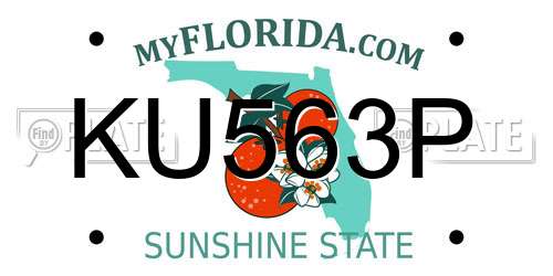 KU563P Florida License Plate