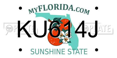 KU614J Florida License Plate