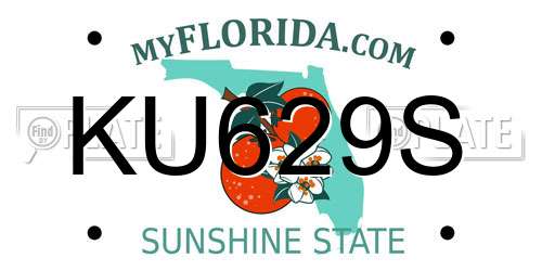 KU629S Florida License Plate