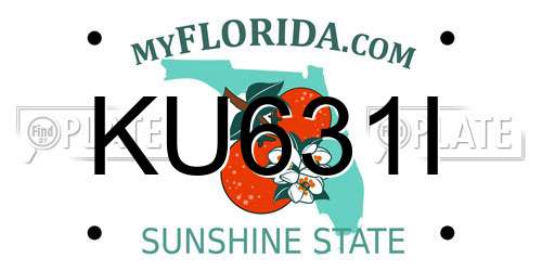 KU631I Florida License Plate