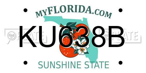 KU638B Florida License Plate