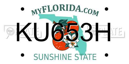KU653H Florida License Plate