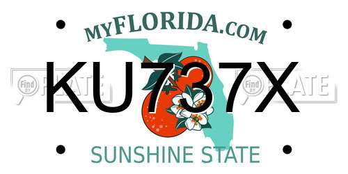 KU737X Florida License Plate