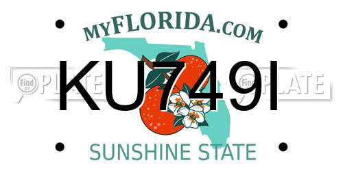 KU749I Florida License Plate