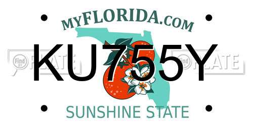 KU755Y Florida License Plate