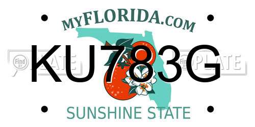 KU783G Florida License Plate