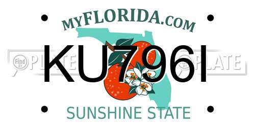KU796I Florida License Plate