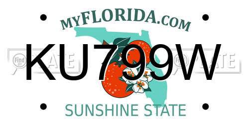 KU799W Florida License Plate