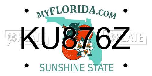 KU876Z Florida License Plate