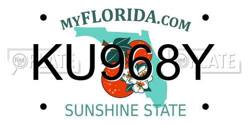 KU968Y Florida License Plate