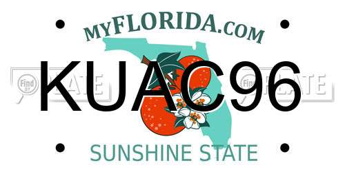 KUAC96 Florida License Plate