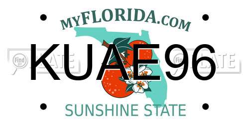 KUAE96 Florida License Plate
