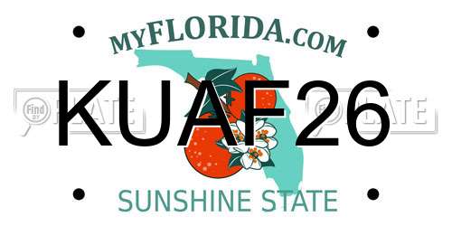 KUAF26 Florida License Plate