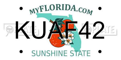KUAF42 Florida License Plate