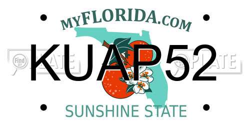 KUAP52 Florida License Plate